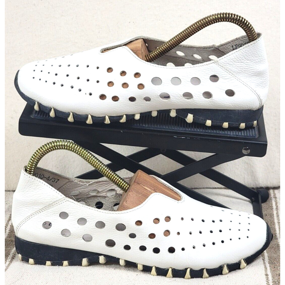 White Leather Comfort Sneakers Golf Friendly Womens 6.5